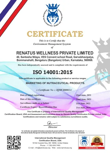 Renatus iso 14001 2015 certified